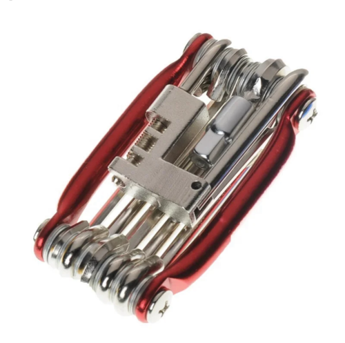 Rowerowy klucz wielofunkcyjny 11w1 czerwony