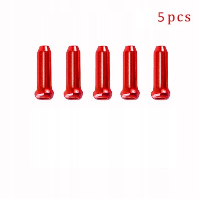 Końcówki linki aluminiowe czerwone 5 sztuk